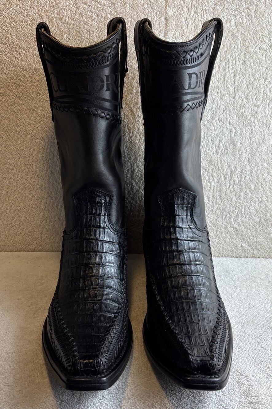 Cuadra Men's Black 3 Pieces Caiman Leather Western Boots Size 11 EE 54275
